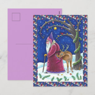 CARTÃO POSTAL DE FESTIVIDADES VELHO MUNDO BINSICKLE & HUNGRY REINDEER, NATAL