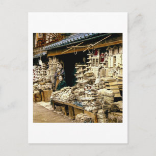 Cartão Postal De Festividades Vendendo Anos novos Desordeiros Vintage Antigo Jap