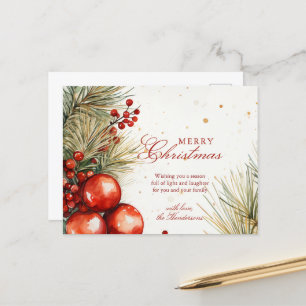 Cartão Postal De Festividades Veneração E Ornamentos De Natal