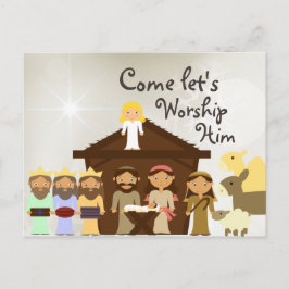 Cartão Postal De Festividades Venha Culto Natividade Cartão de Natal