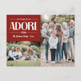 Cartão Postal De Festividades Venha, Vamos Adorá-Lo Red Christian 2 Foto