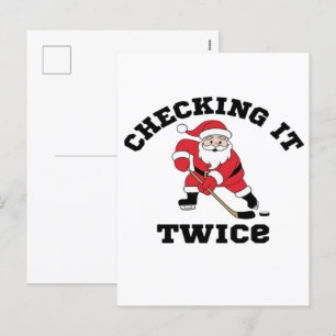 Cartão Postal De Festividades Verificando o Papai Noel Duas Vezes