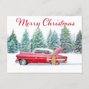 Cartão Postal De Festividades Vermelho Chevrolet Natal