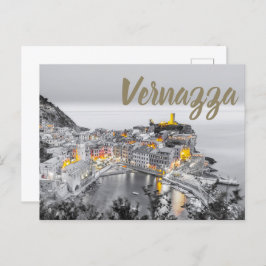 Cartão Postal De Festividades Vernazza Cinque Terre Liguria Itália Bônus de Arte