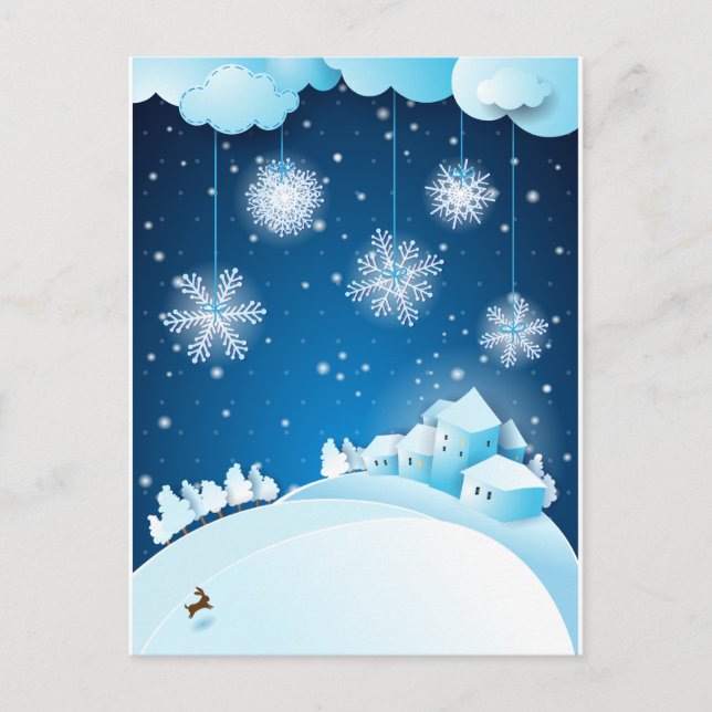 Cartão Postal De Festividades Véspera de Natal (Frente)