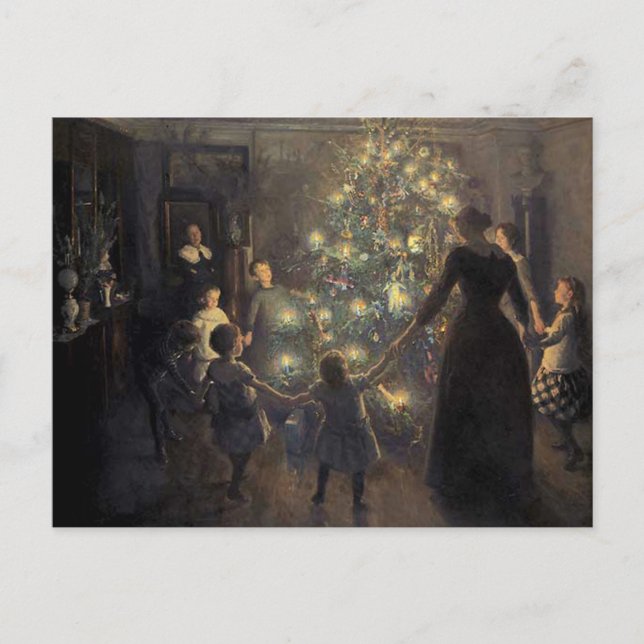 Cartão Postal De Festividades Véspera de Natal (Frente)