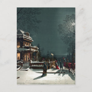 Cartão Postal De Festividades Véspera de Natal 1880