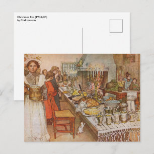 Cartão Postal De Festividades Véspera de Natal de Carl Larsson, Feriados de Vin