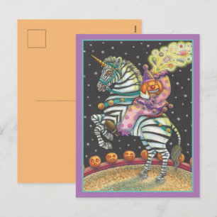 Cartão Postal De Festividades VESTUÁRIO DO CIRCO SONOLO, ZEBRA Halloween