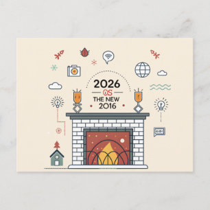 Cartão Postal De Festividades Vetor da Cultura Digital 2026 é o Novo 2016