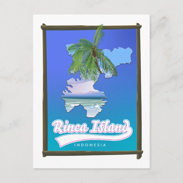 Cartão Postal De Festividades Viagem da ilha Rinca da Indonésia (Frente)