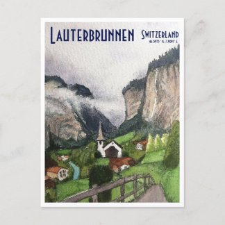 Cartão Postal De Festividades Viagem de postar de Suiça de Lauterbrunnen