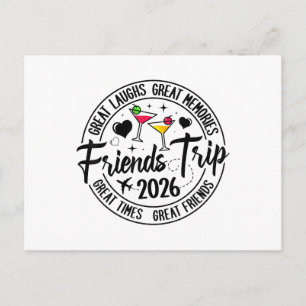 Cartão Postal De Festividades Viagem Férias 2026 Amigos Grupo Correspondente