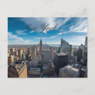 Cartão Postal De Festividades Viagem Panorâmica pela Cidade de Nova York