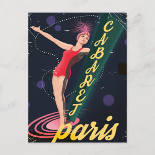 Cartão Postal De Festividades Viagens vintage de Cabaret Paris