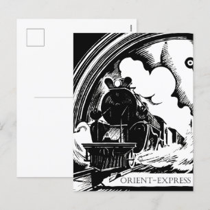 Cartão Postal De Festividades Viagens vintage e literatura do Orient Express