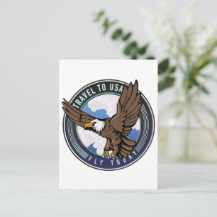 Cartão Postal De Festividades Viajar para logotipo da USA Fly hoje