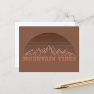Cartão Postal De Festividades vibes de montanha ao ar livre vintage retro sunset
