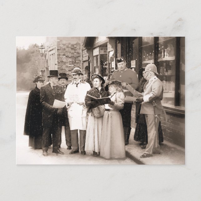 CARTÃO POSTAL DE FESTIVIDADES VICTORIANO CHRISTMAS CAROL SINGERS (Frente)