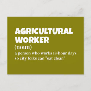 Cartão Postal De Festividades Vida agrícola - Definição de trabalhador engraçado