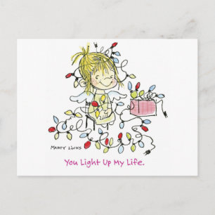 Cartão Postal De Festividades Vida da luz de Natal CH-001