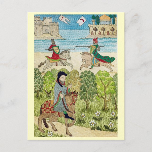 Cartão Postal De Festividades Vida em Inglaterra alegre, cena da vida medieval (Frente)