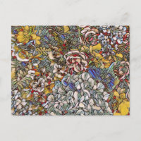 Vidro Arrefecido Floral Botânico