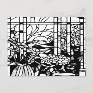 Cartão Postal De Festividades Vidro de Jardim Pintado