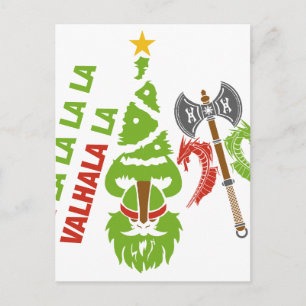 Cartão Postal De Festividades Viking Valhalla Christmas Holiday