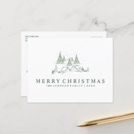 Cartão Postal De Festividades Vila Snowy de Natal