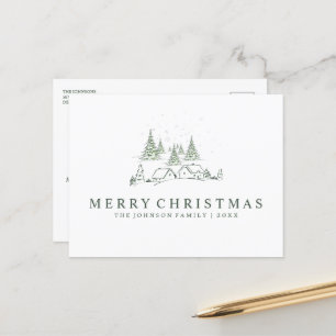 Cartão Postal De Festividades Vila Snowy de Natal