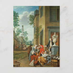 Cartão Postal De Festividades Villagers Merrymaking