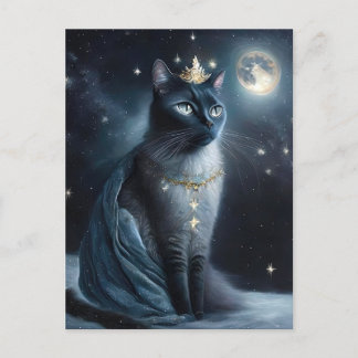 Cartão Postal De Festividades Vinatge Royal Cat