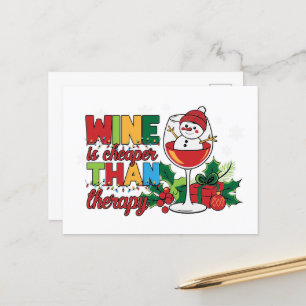 Cartão Postal De Festividades Vinho de Natal engraçado