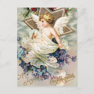 Cartão Postal De Festividades Vintage A Joyous Christmastide (1908) Painting