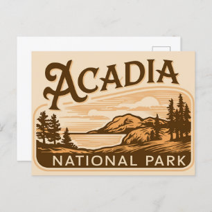 Cartão Postal De Festividades Vintage Acadia National Park Bar Harbor