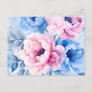 Cartão Postal De Festividades Vintage Bloom Pastel Petals Watercolor