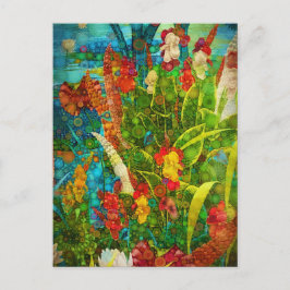 Cartão Postal De Festividades Vintage Bloom Tropical Wilflower