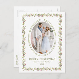 Cartão Postal De Festividades Vintage Botanical Christmas Postcard