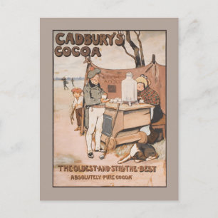 Cartão Postal De Festividades Vintage Cadbury's Cocoa Advertisement