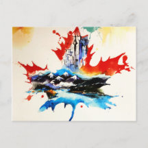 Vintage Canada Maple Leaf Viagem Love Watercolor