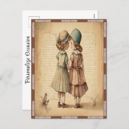 Cartão Postal De Festividades Vintage Celebrando A Amizade Nesta Festa de Época