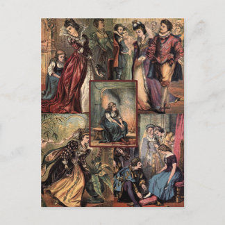 Cartão Postal De Festividades Vintage Cinderella Montage