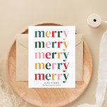 Cartão Postal De Festividades Vintage Colorida Feliz Natal Moderno Minimalista<br><div class="desc">Apresentamos o nosso cartão postal de Natal Merry Scandinávia moderno, uma escolha versátil e na moda para famílias e empresas. Este cartão-postal combina facilmente a design moderna com a essência acolhedora e convidadora da higria escandinava, fazer-o a forma perfeita de espalhar o calor de férias aos seus entes queridos ou...</div>