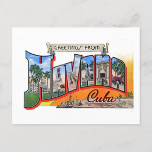 Cartão Postal De Festividades Vintage Cuba Viagem - Saudações De Havana