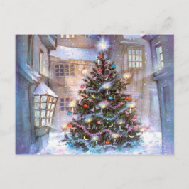 Cartão Postal De Festividades Vintage da Árvore de Natal