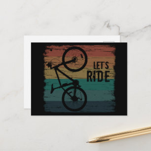 Cartão Postal De Festividades Vintage de bicicleta de montanha