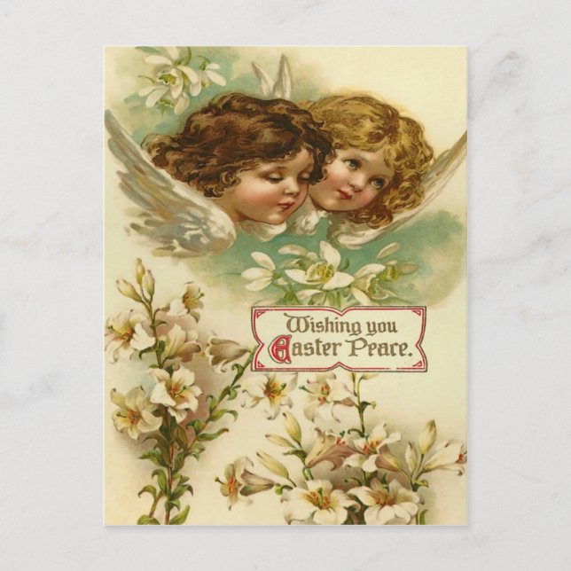 Cartão Postal De Festividades Vintage Easter Angel Postcard (Frente)