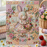 Cartão Postal De Festividades Vintage Easter Bunny Patchwork Floral Strawberry<br><div class="desc">Adorable vintage Easter bunny postcard with cottage core patchwork design. Cute rabbit with strawberries,  spring flowers,  gingham,  and polka dots. Nostalgic shabby chic style perfect for Easter greetings,  spring celebrations,  and bunny lovers. Whimsical pastel colors with vintage floral patterns.</div>