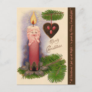 CARTÃO POSTAL DE FESTIVIDADES VINTAGE FANTASY "CANDLE BABY" ORNAMENTO
